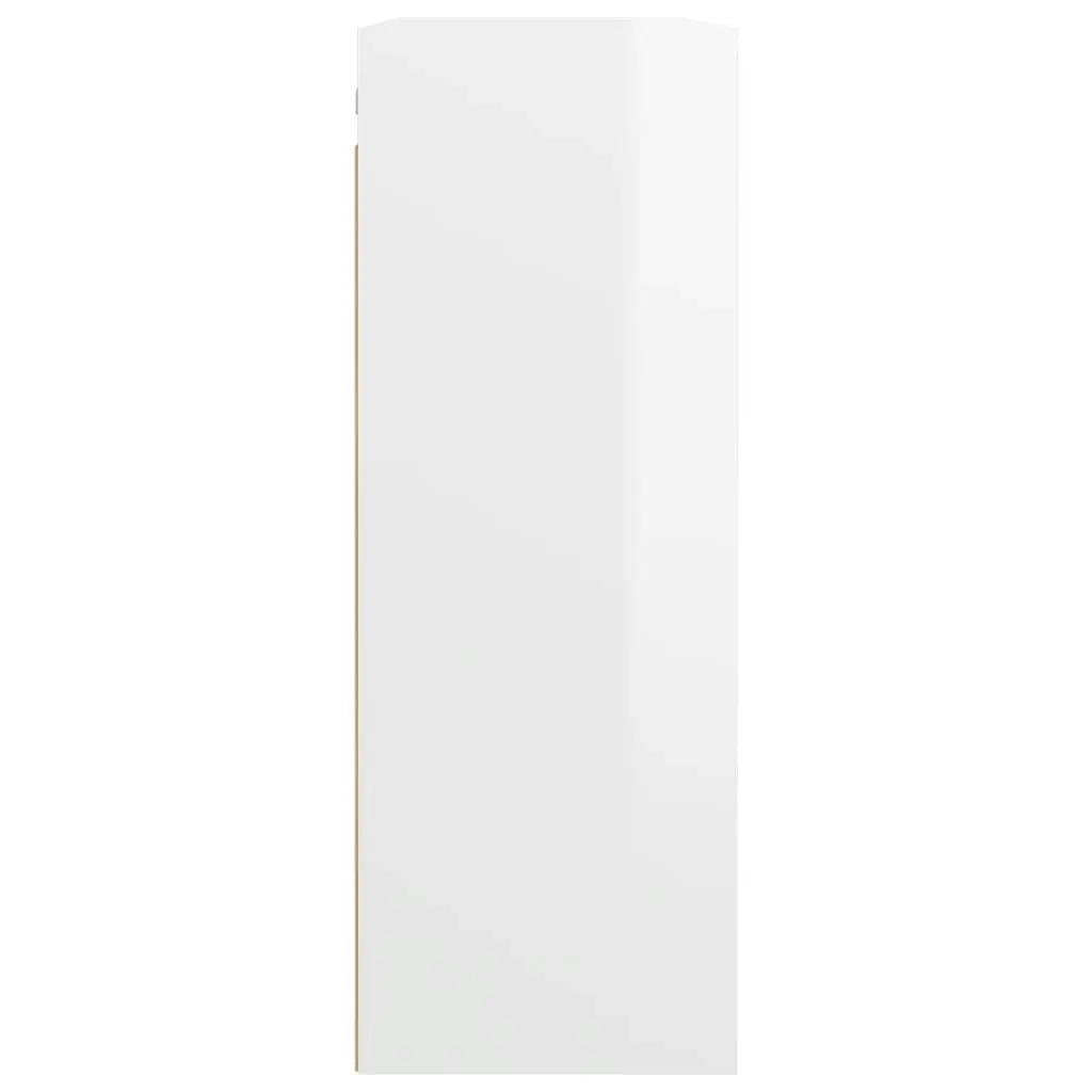 Hanging Wall Cabinet High Gloss White 69.5x32.5x90 cm 812318