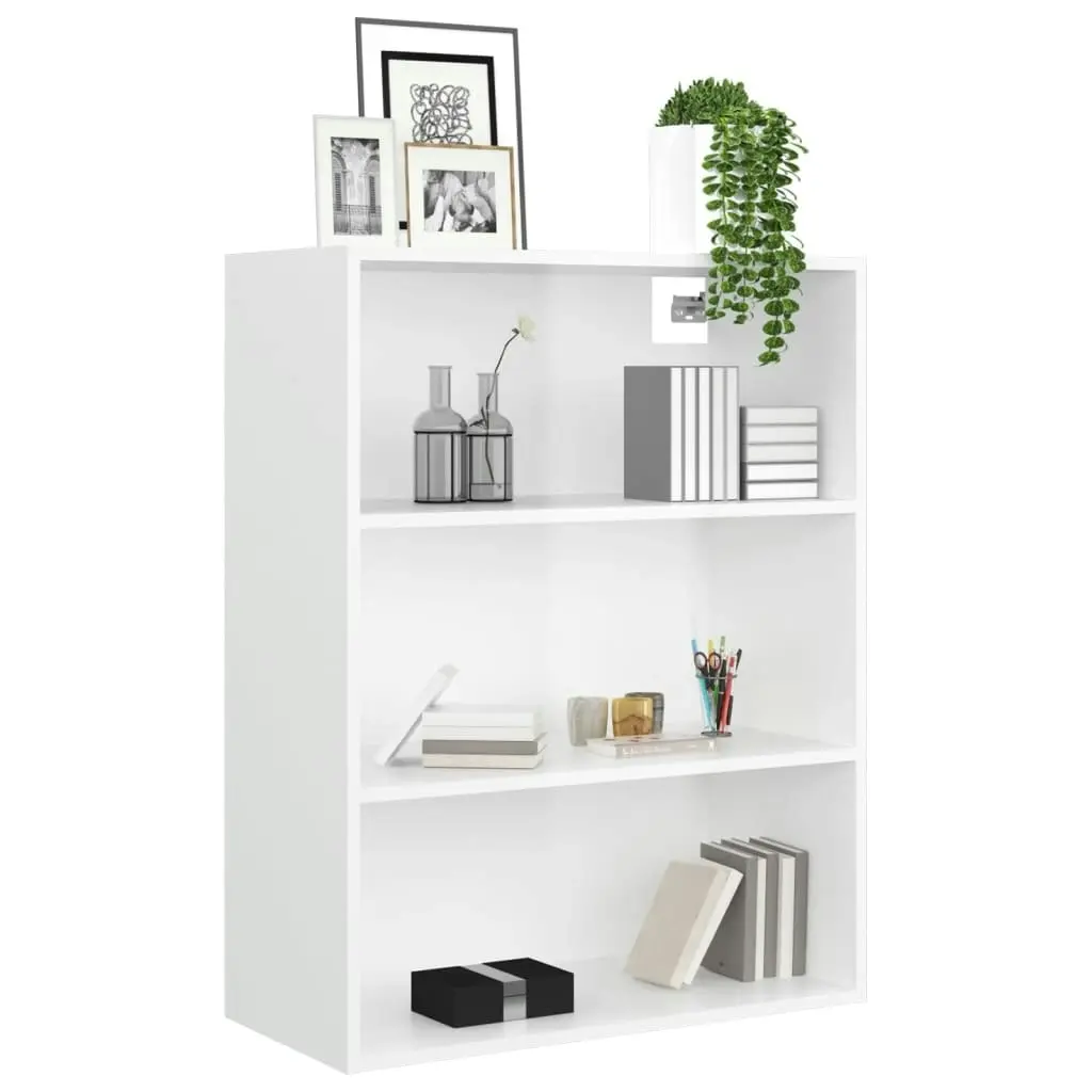 Hanging Wall Cabinet High Gloss White 69.5x32.5x90 cm 812318