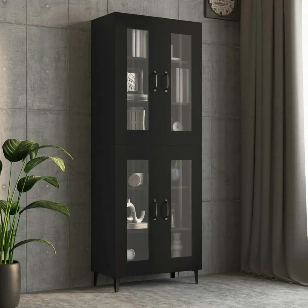 Hanging Wall Cabinet Black 69.5x34x90 cm 812286