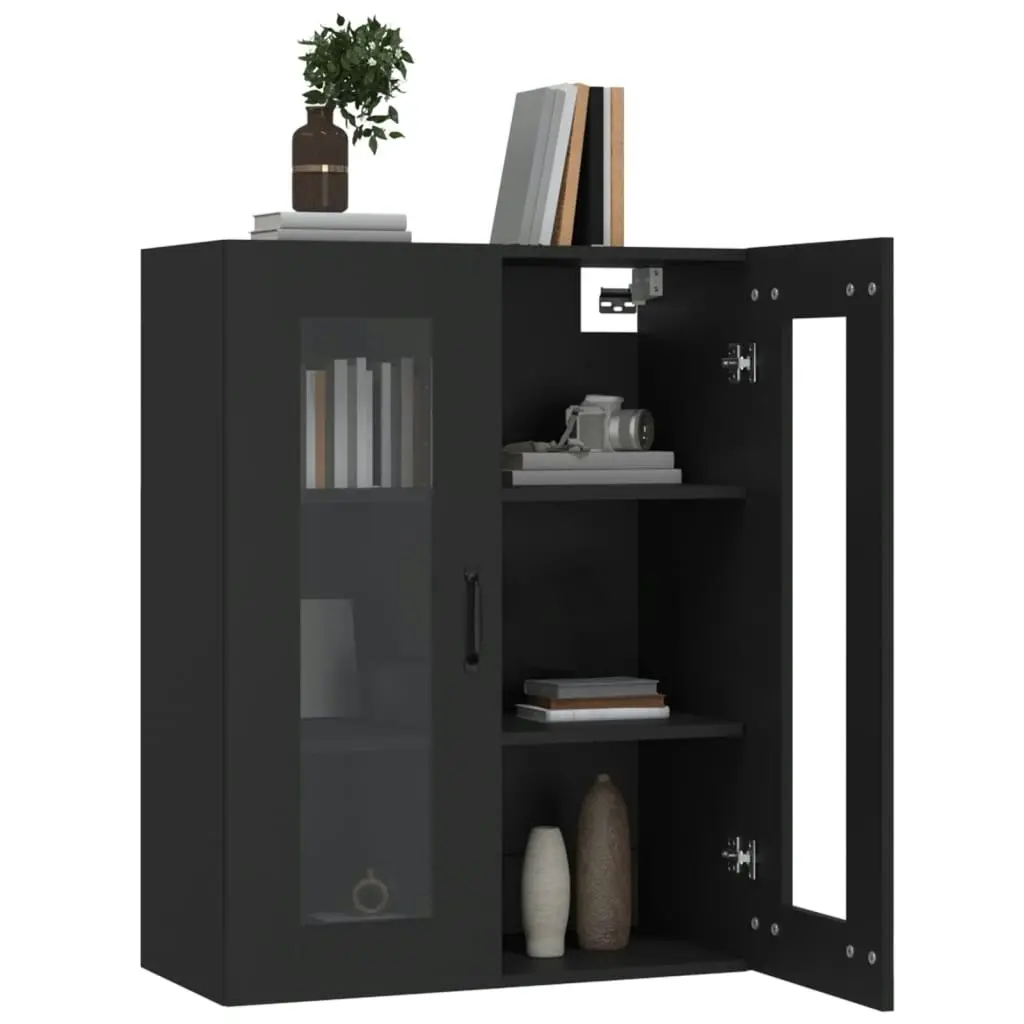 Hanging Wall Cabinet Black 69.5x34x90 cm 812286