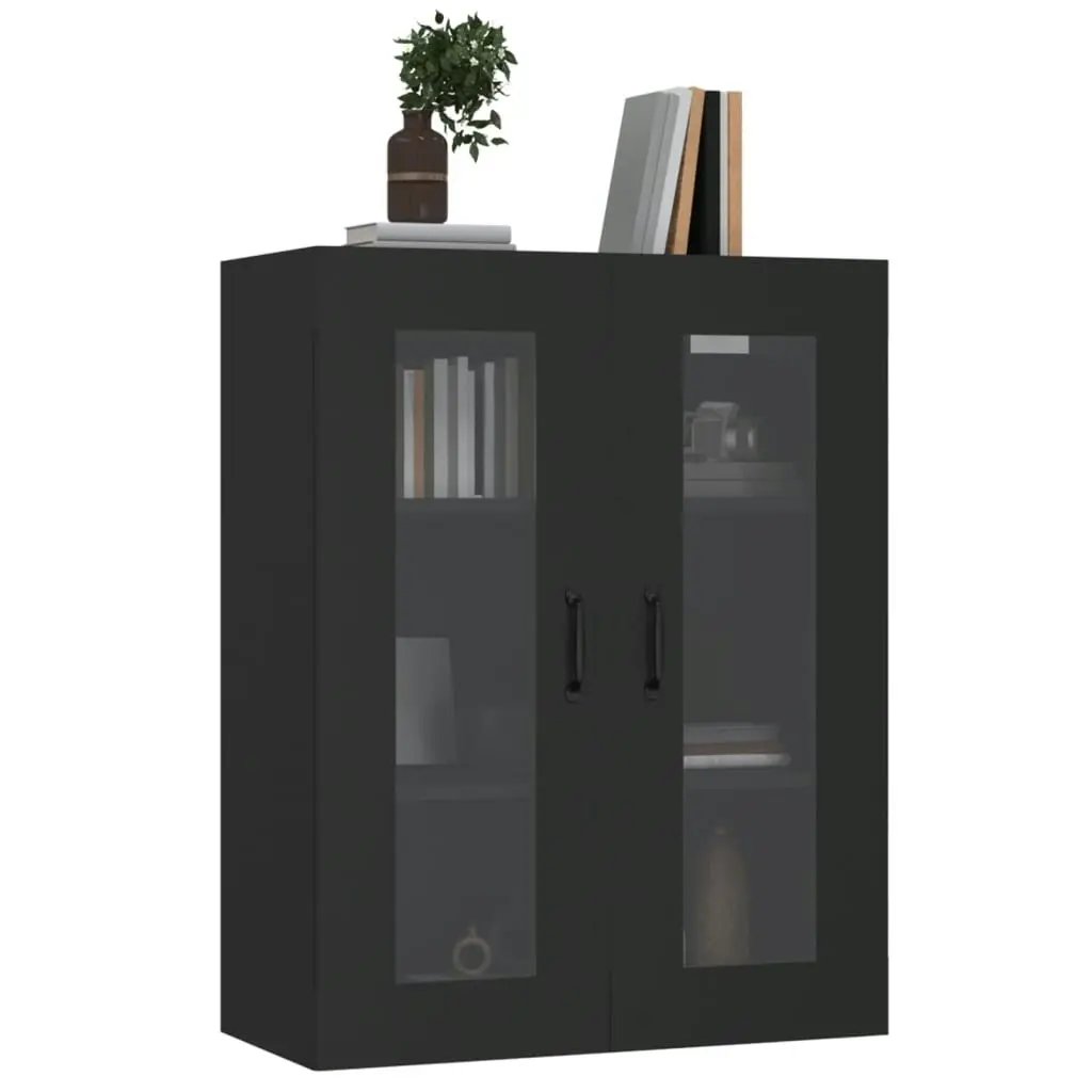 Hanging Wall Cabinet Black 69.5x34x90 cm 812286