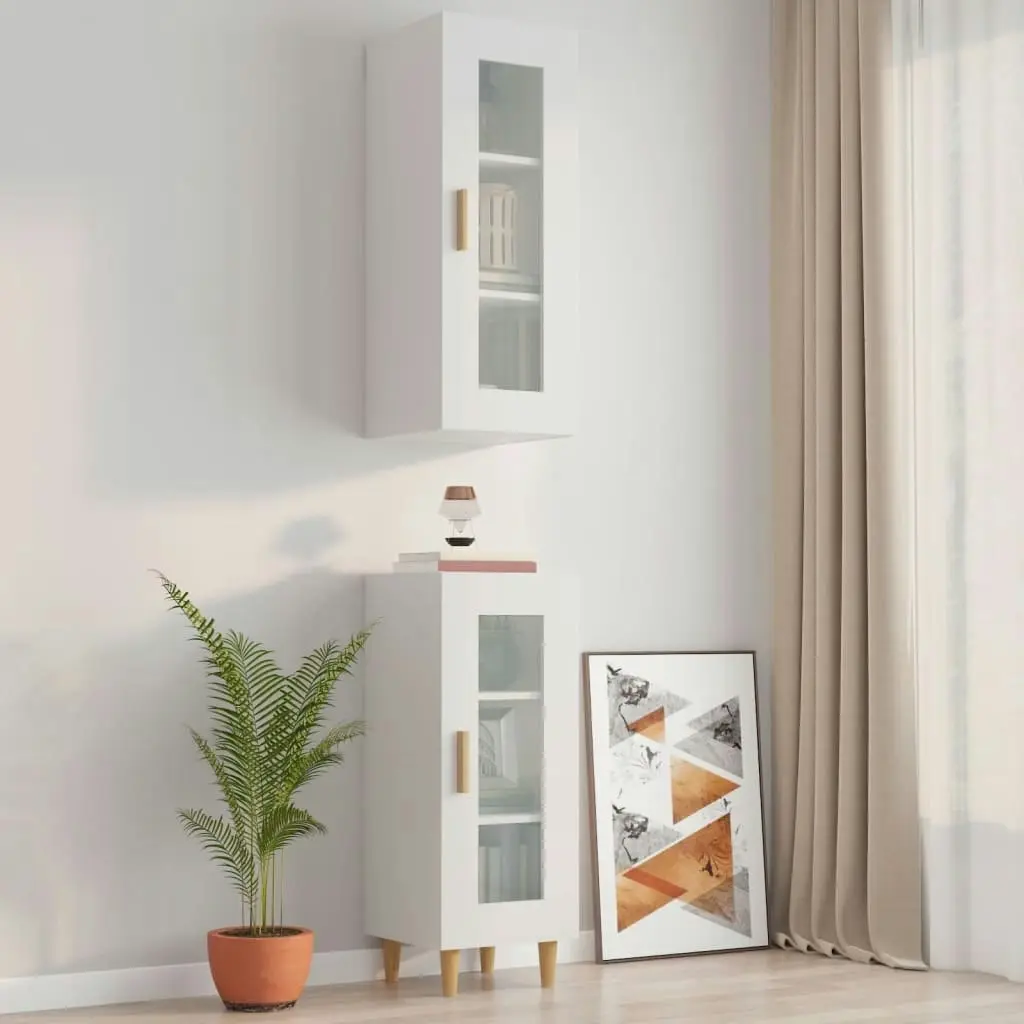 Hanging Wall Cabinet High Gloss White 34.5x34x90 cm 812453