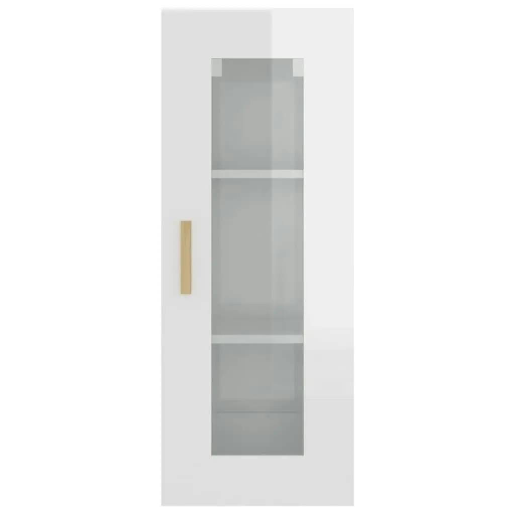 Hanging Wall Cabinet High Gloss White 34.5x34x90 cm 812453