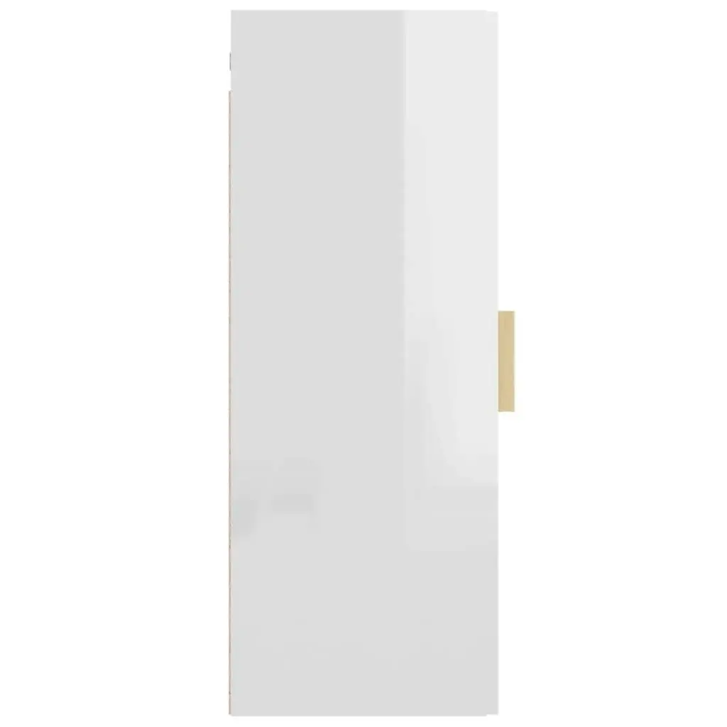 Hanging Wall Cabinet High Gloss White 34.5x34x90 cm 812453