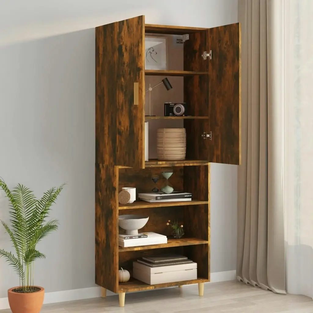 Hanging Wall Cabinet Smoked Oak 69.5x34x90 cm 817381