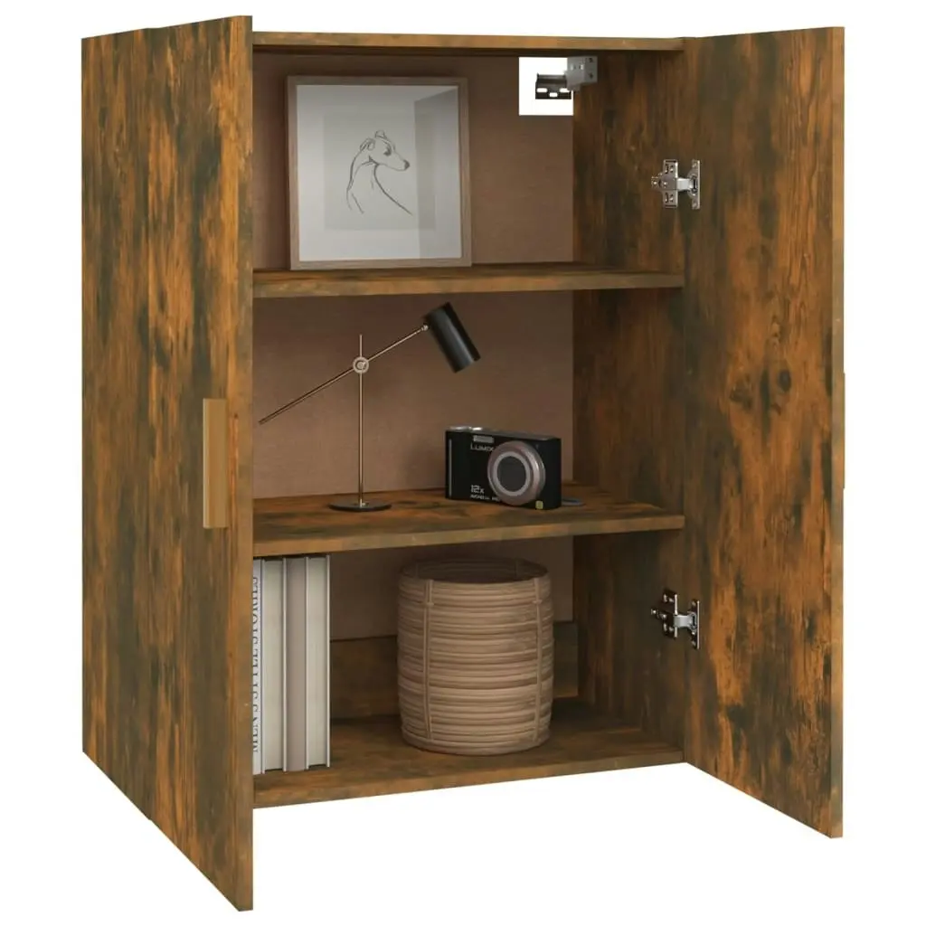 Hanging Wall Cabinet Smoked Oak 69.5x34x90 cm 817381