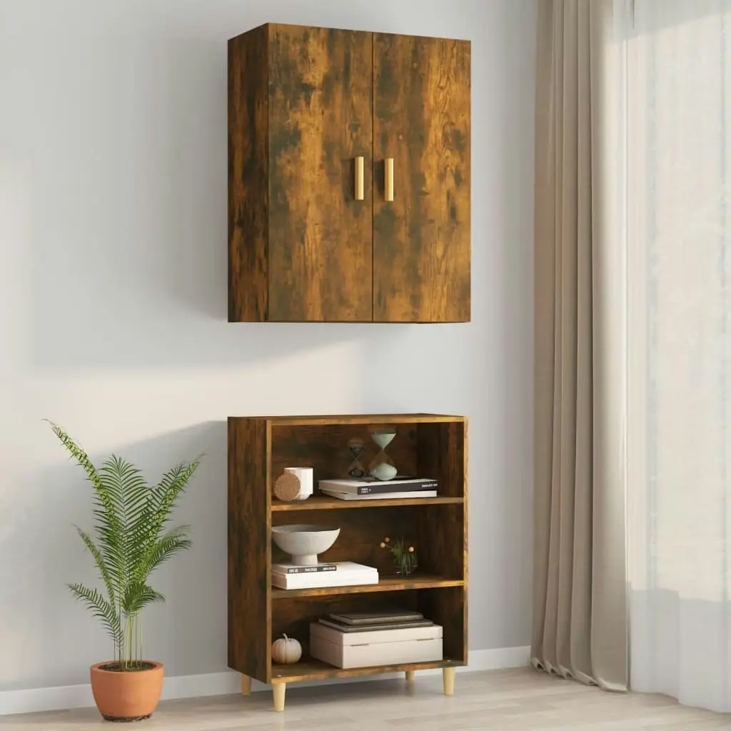 Hanging Wall Cabinet Smoked Oak 69.5x34x90 cm 817381