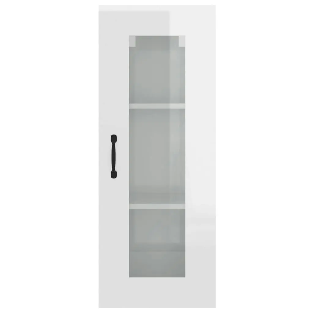 Hanging Wall Cabinet High Gloss White 34.5x34x90 cm 812462