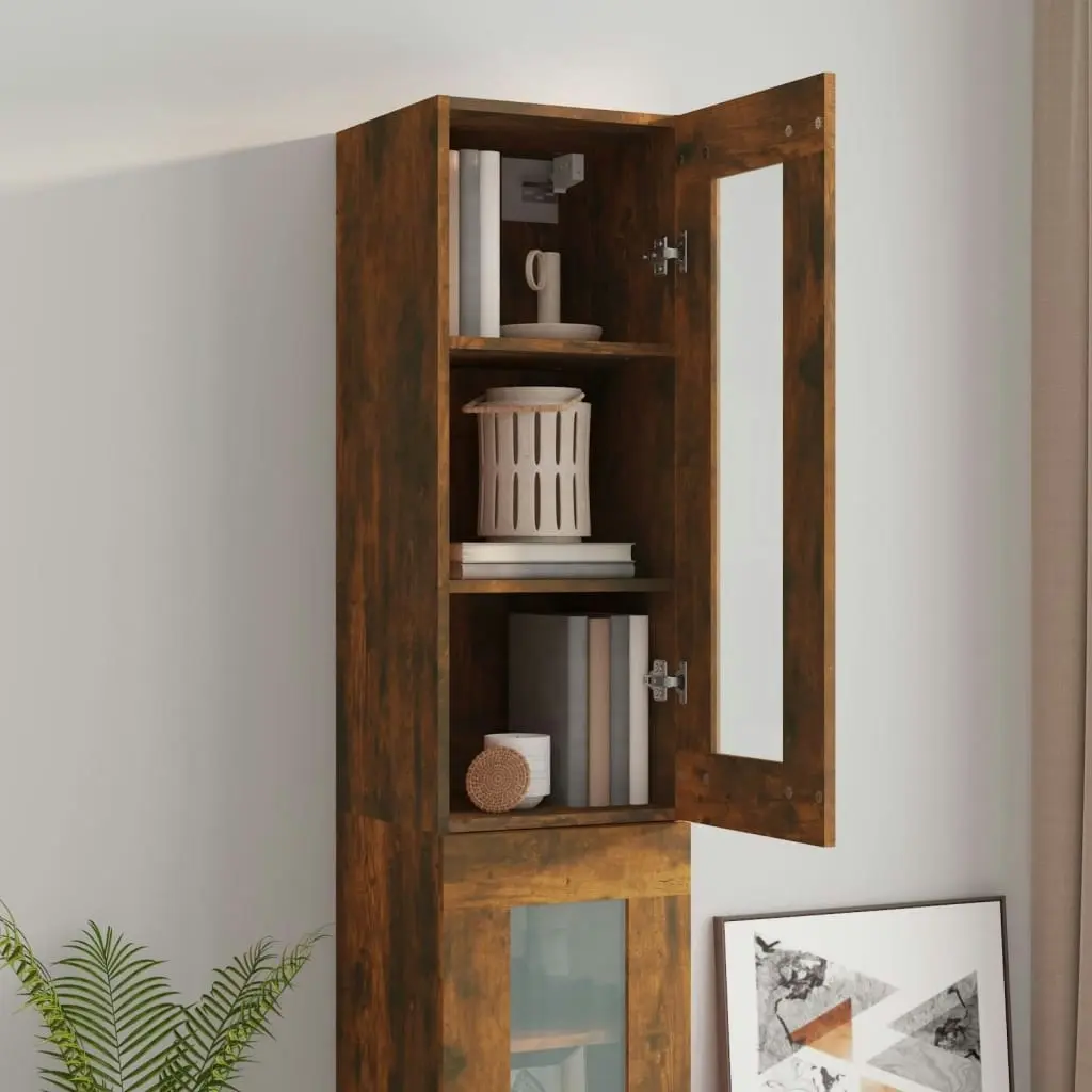 Hanging Wall Cabinet Smoked Oak 34.5x34x90 cm 817444