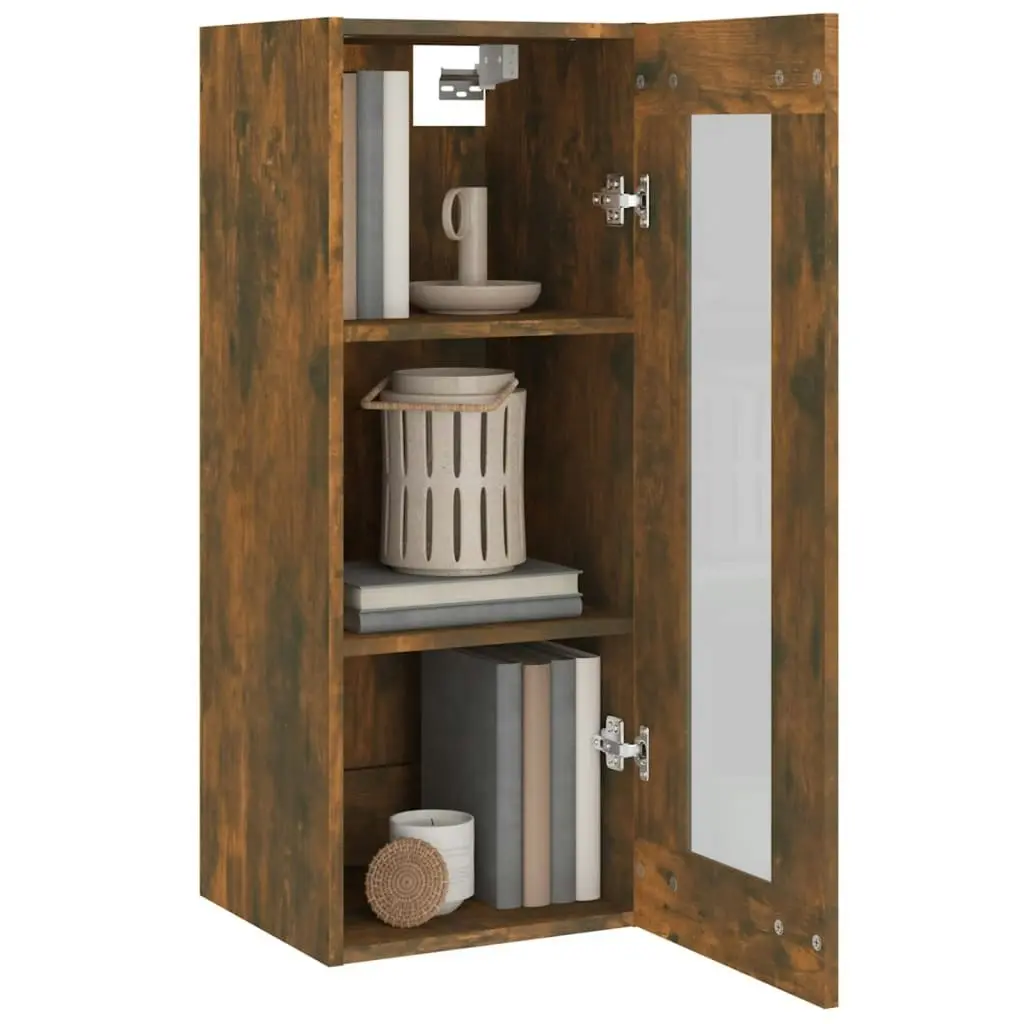 Hanging Wall Cabinet Smoked Oak 34.5x34x90 cm 817444