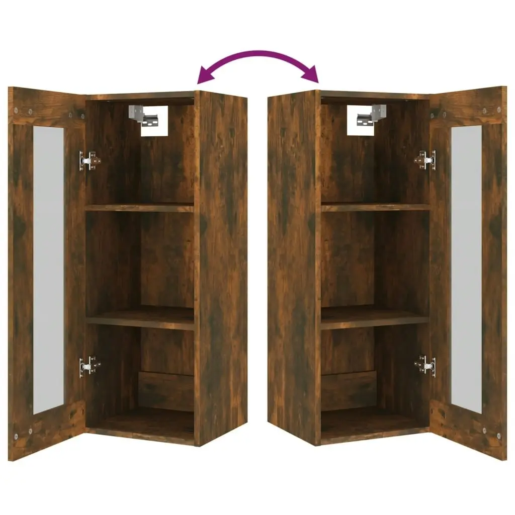 Hanging Wall Cabinet Smoked Oak 34.5x34x90 cm 817444