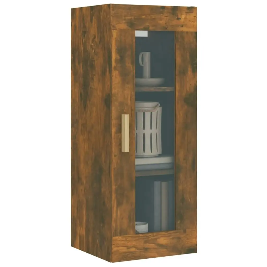 Hanging Wall Cabinet Smoked Oak 34.5x34x90 cm 817444