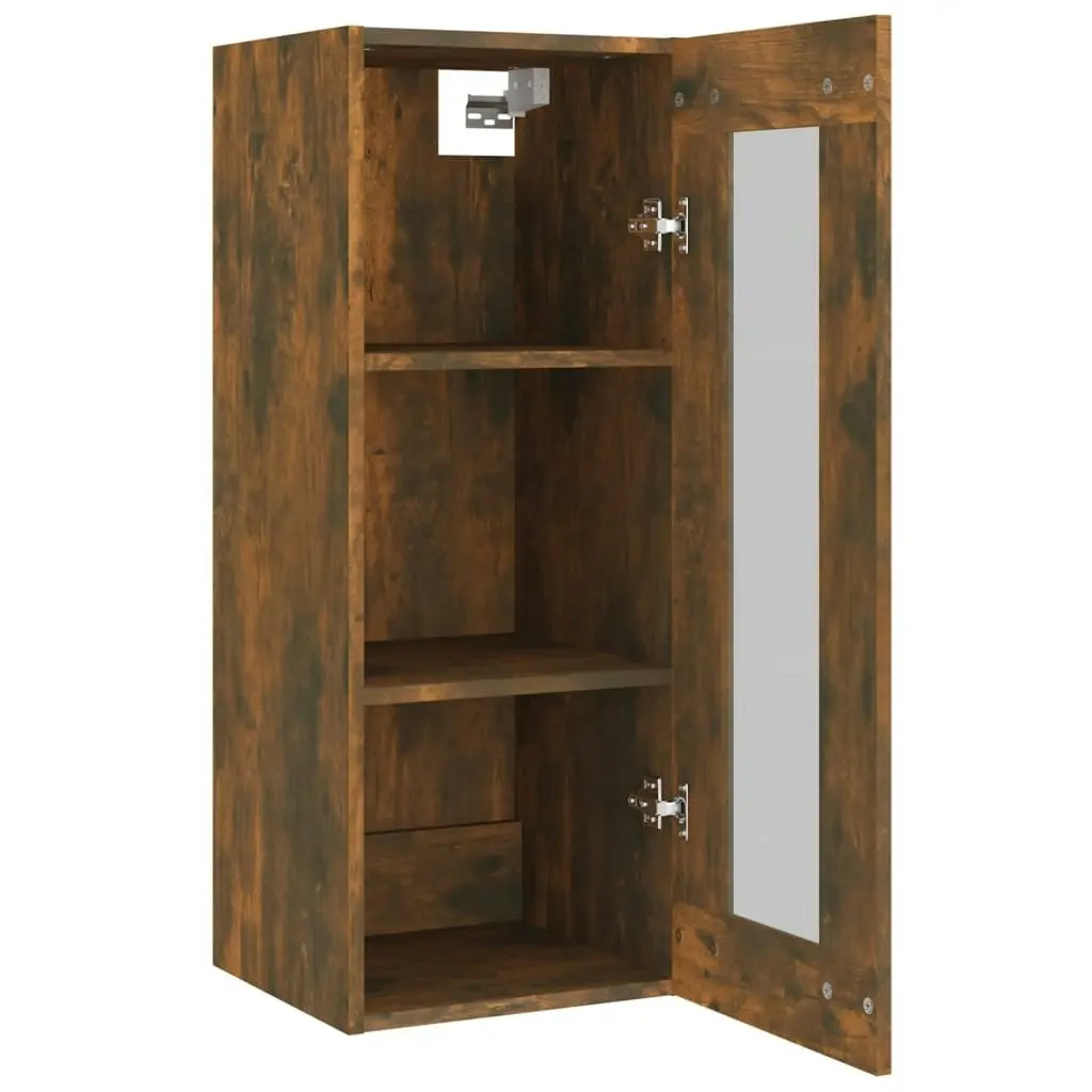 Hanging Wall Cabinet Smoked Oak 34.5x34x90 cm 817444