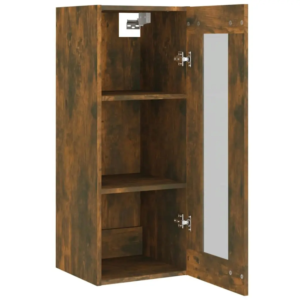 Hanging Wall Cabinet Smoked Oak 34.5x34x90 cm 817447