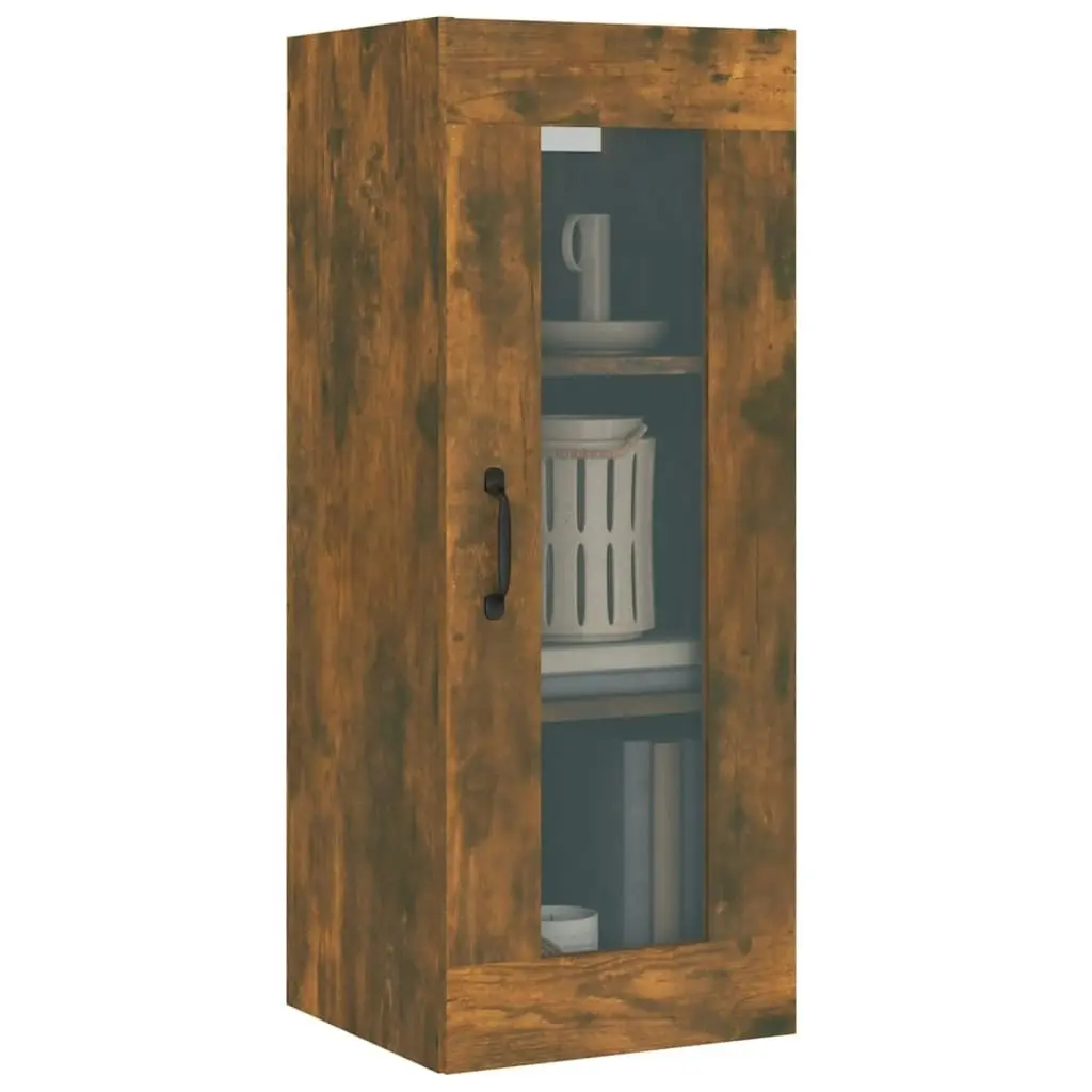 Hanging Wall Cabinet Smoked Oak 34.5x34x90 cm 817447