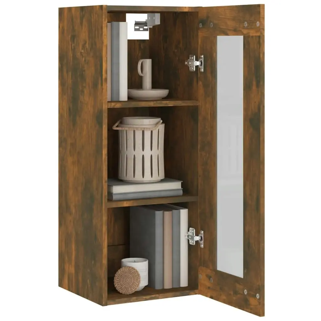 Hanging Wall Cabinet Smoked Oak 34.5x34x90 cm 817447