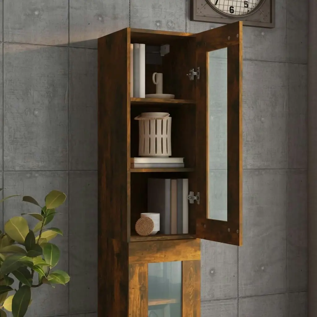 Hanging Wall Cabinet Smoked Oak 34.5x34x90 cm 817447