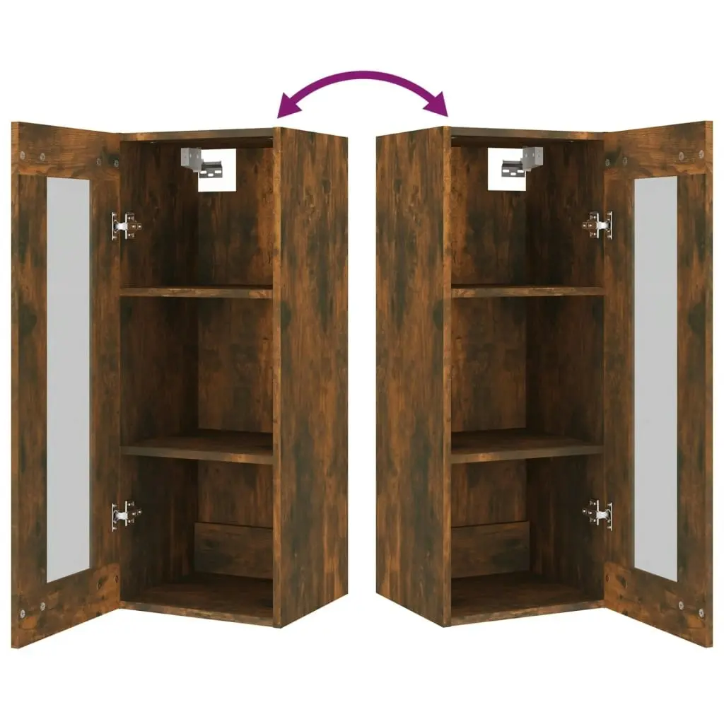 Hanging Wall Cabinet Smoked Oak 34.5x34x90 cm 817447