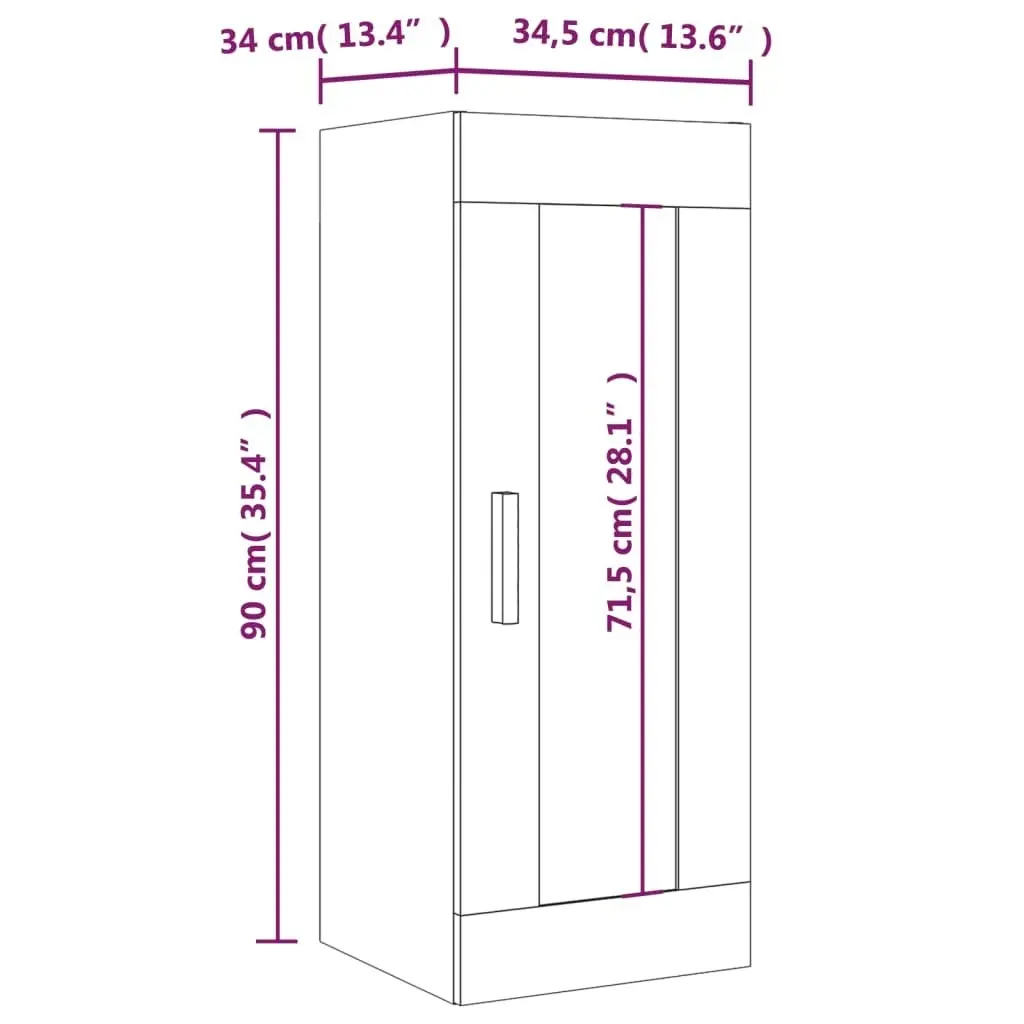 Hanging Wall Cabinet White 34.5x34x90 cm 812447