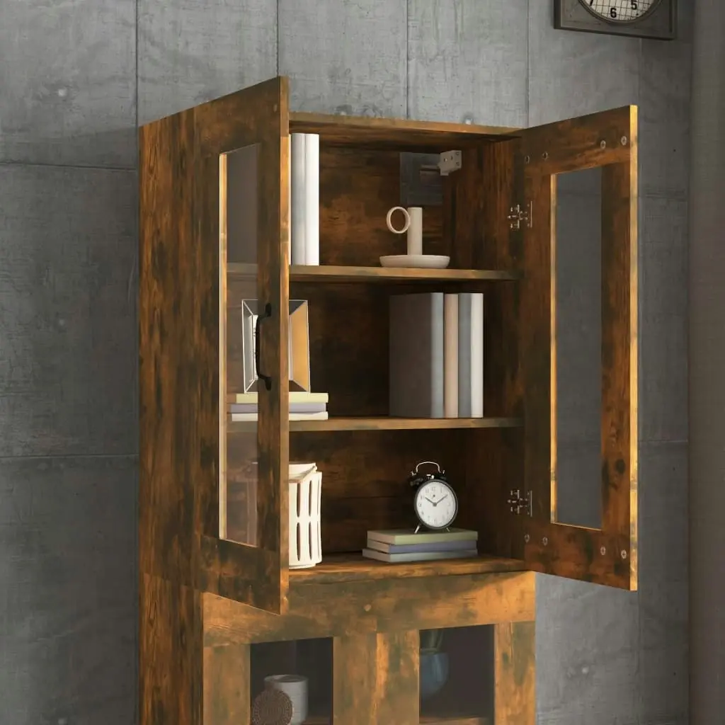 Hanging Wall Cabinet Smoked Oak 69.5x34x90 cm 817390