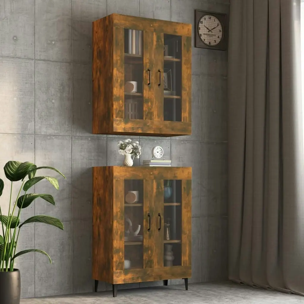 Hanging Wall Cabinet Smoked Oak 69.5x34x90 cm 817390