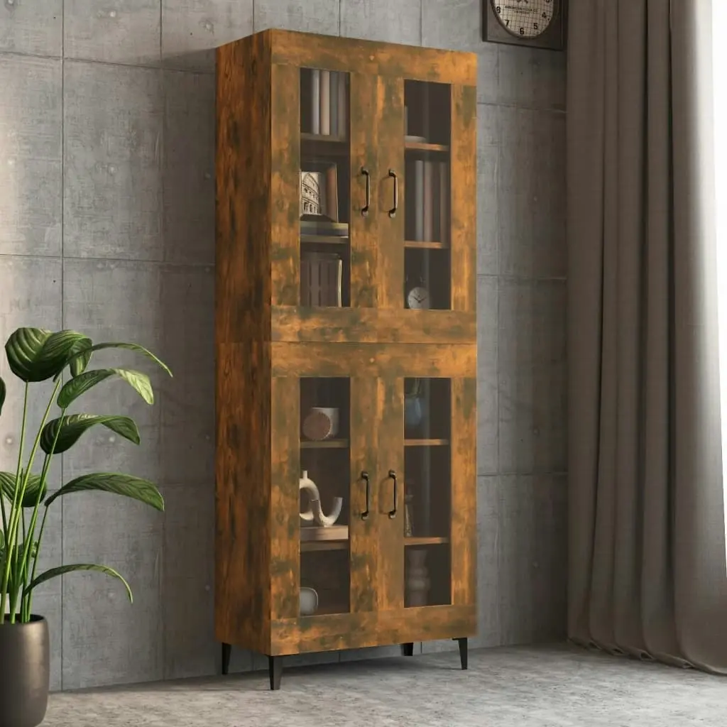 Hanging Wall Cabinet Smoked Oak 69.5x34x90 cm 817390