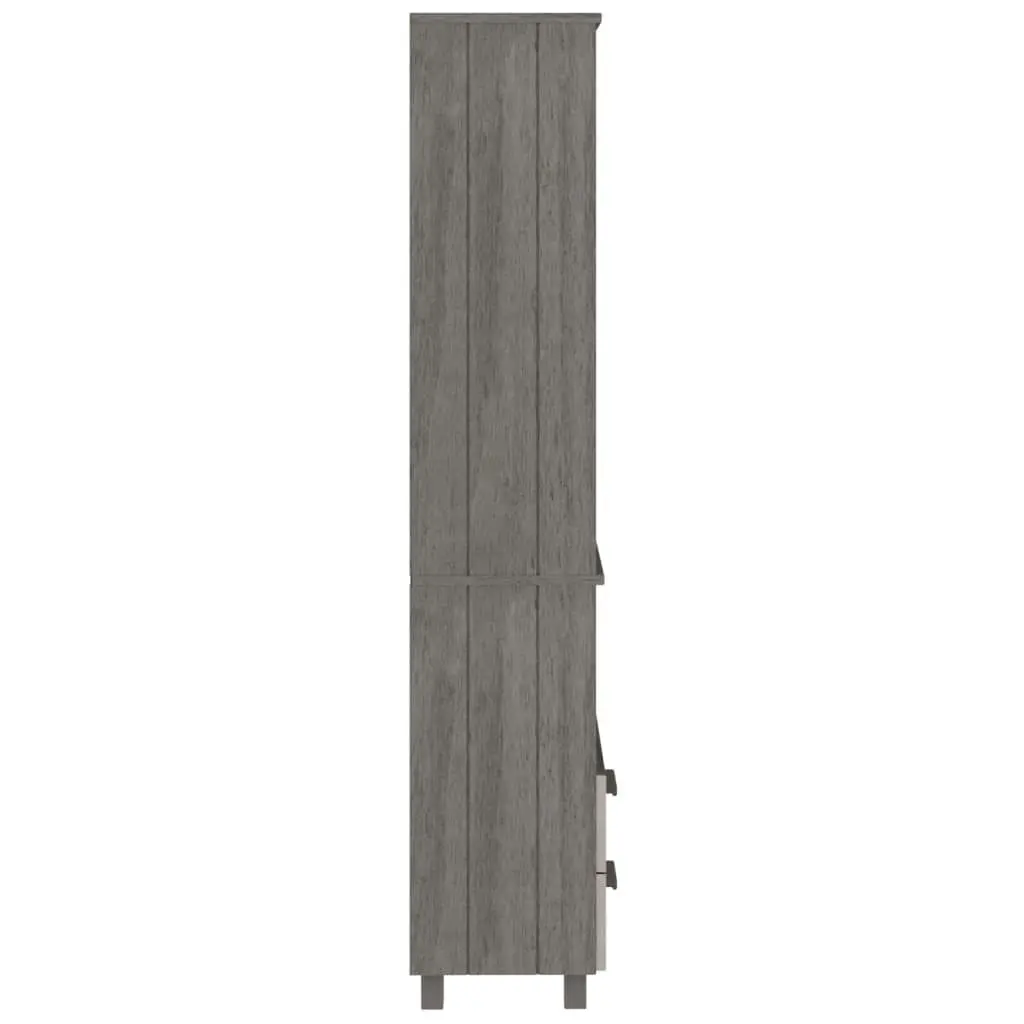 Highboard "HAMAR" Light Grey 60x35x180 cm Solid Wood Pine 340491