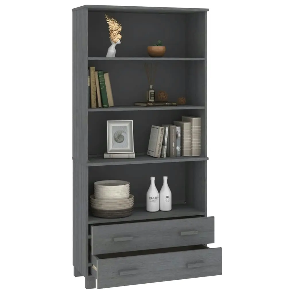 Highboard "HAMAR" Solid Wood Pine Dark Grey 3100936