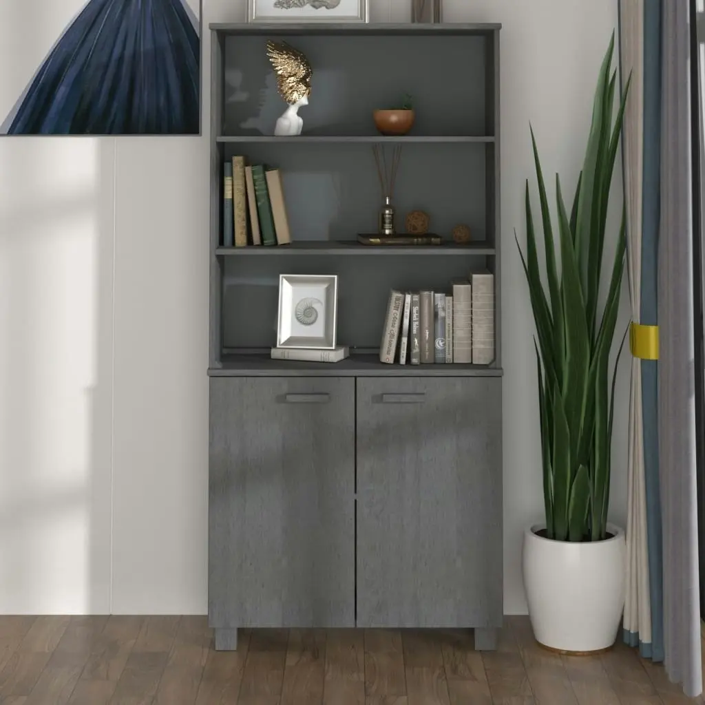 Highboard "HAMAR" Solid Wood Pine Dark Grey 3100932