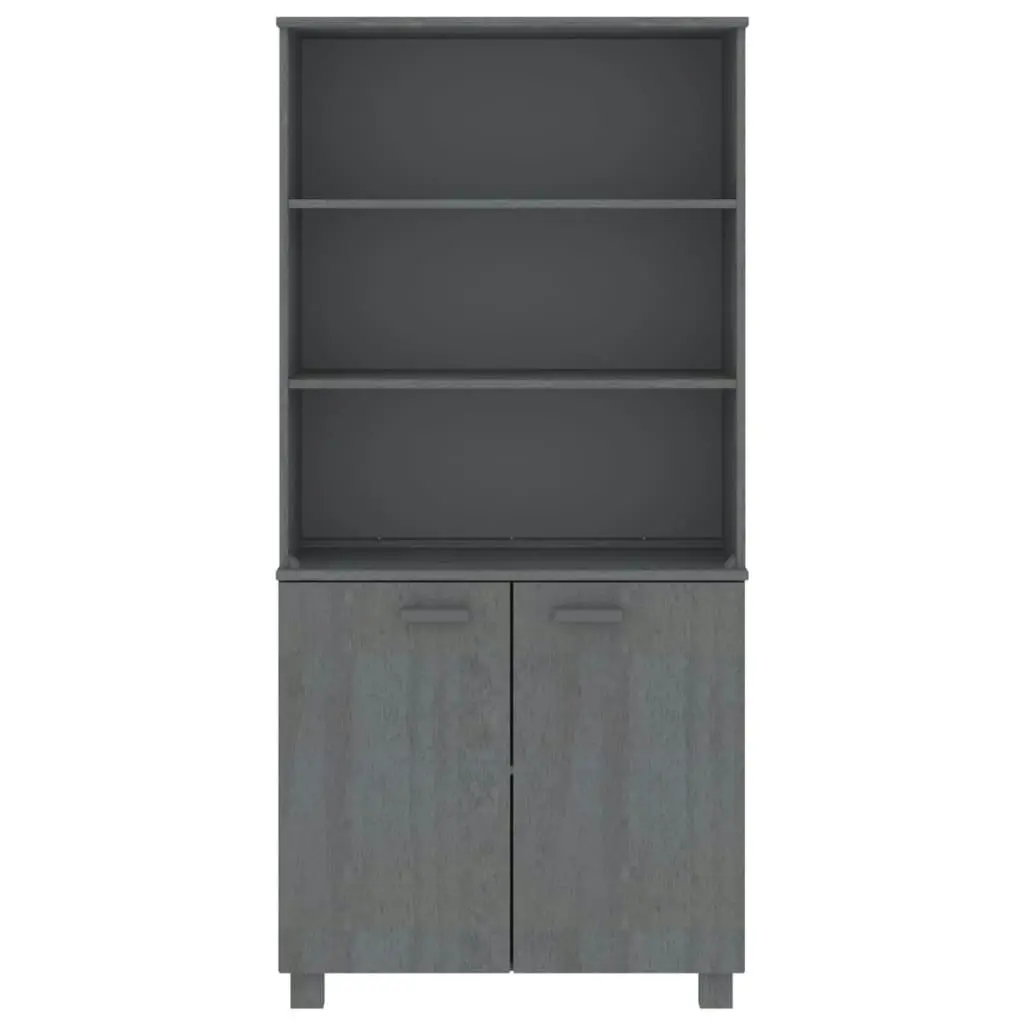 Highboard "HAMAR" Solid Wood Pine Dark Grey 3100932