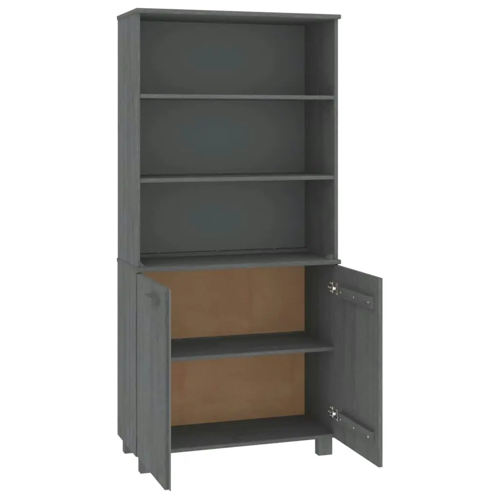 Highboard "HAMAR" Solid Wood Pine Dark Grey 3100932