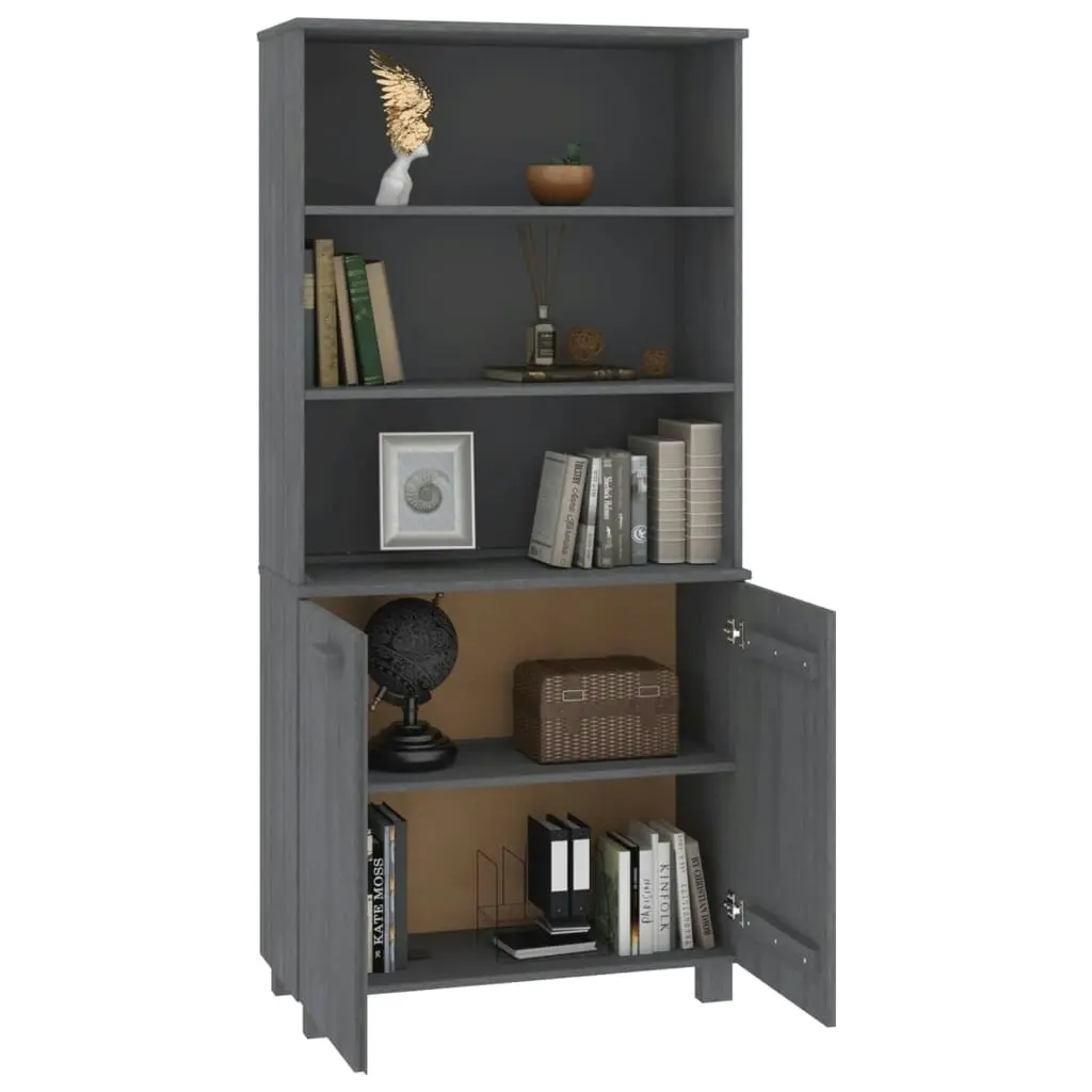 Highboard "HAMAR" Solid Wood Pine Dark Grey 3100932