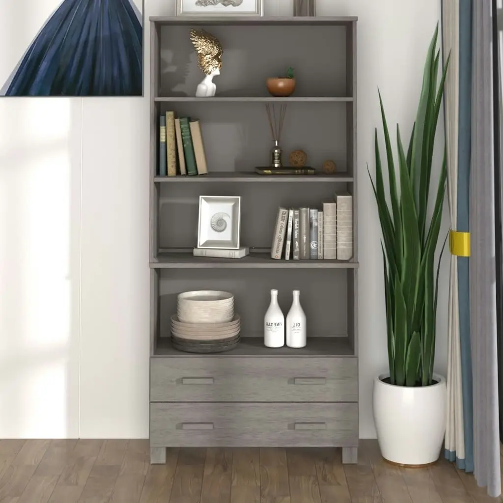 Highboard "HAMAR" Solid Wood Pine Light Grey 3100937