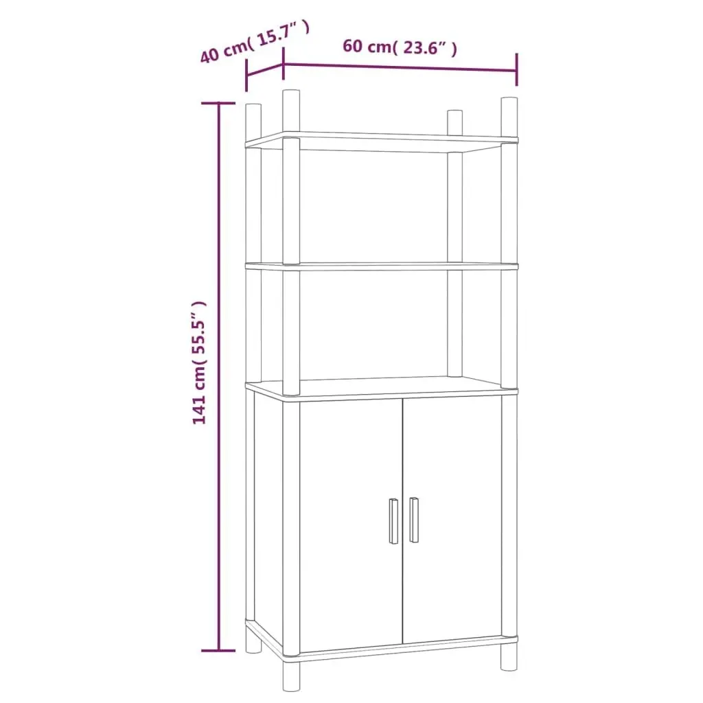 Highboard 60x40x141 cm Engineered Wood 345695