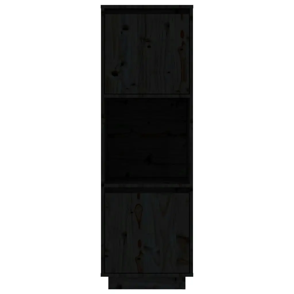 Highboard Black 38x35x117 cm Solid Wood Pine 814363