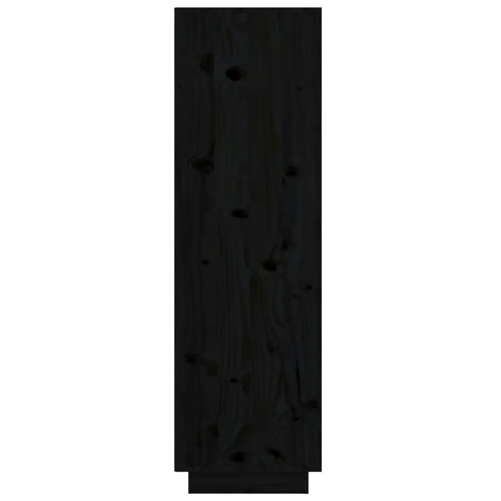 Highboard Black 38x35x117 cm Solid Wood Pine 814363