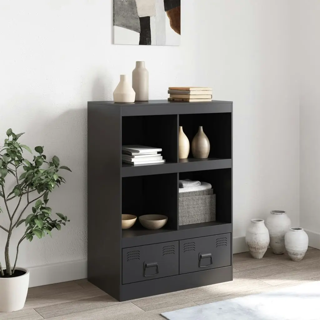 Highboard Black 67x39x95 cm Steel 841799