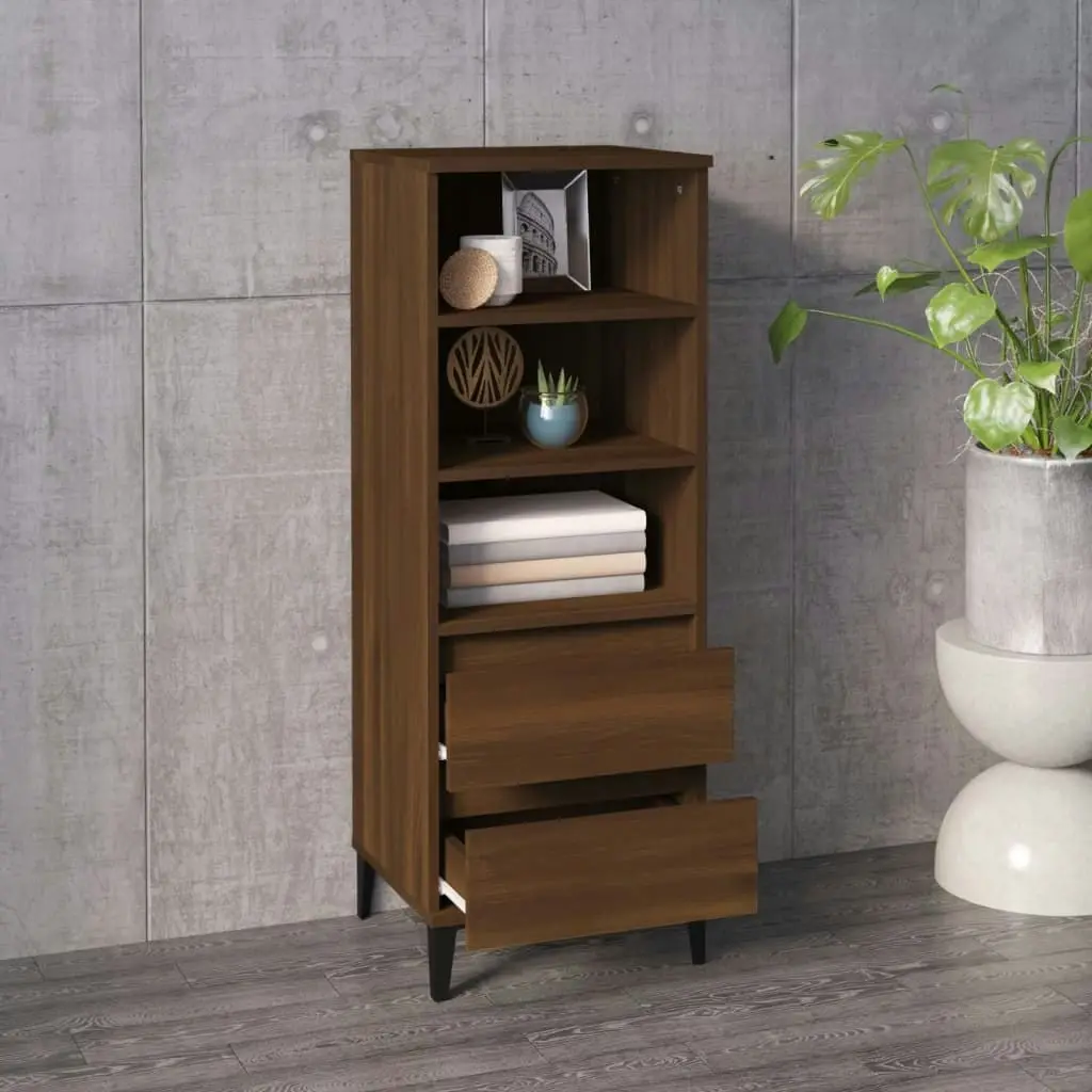 Highboard Brown Oak 40x36x110 cm Engineered Wood 821251