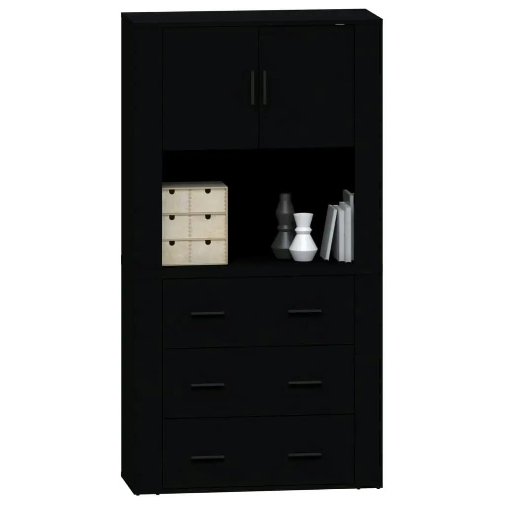 Highboard Black Engineered Wood 3185384