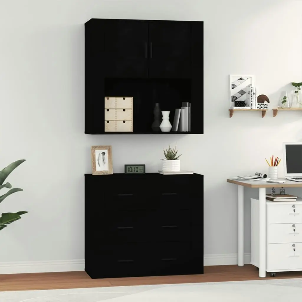 Highboard Black Engineered Wood 3185384