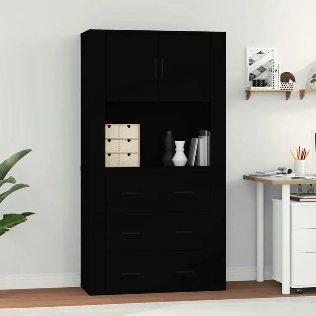 Highboard Black Engineered Wood 3185384