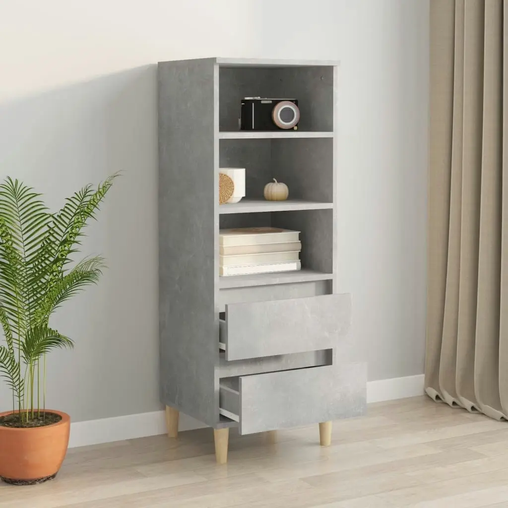 Highboard Concrete Grey 40x36x110 cm Engineered Wood 821240