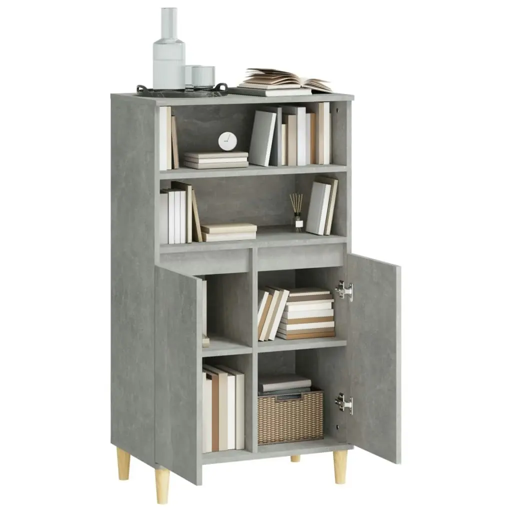 Highboard Concrete Grey 60x36x110 cm Engineered Wood 821224