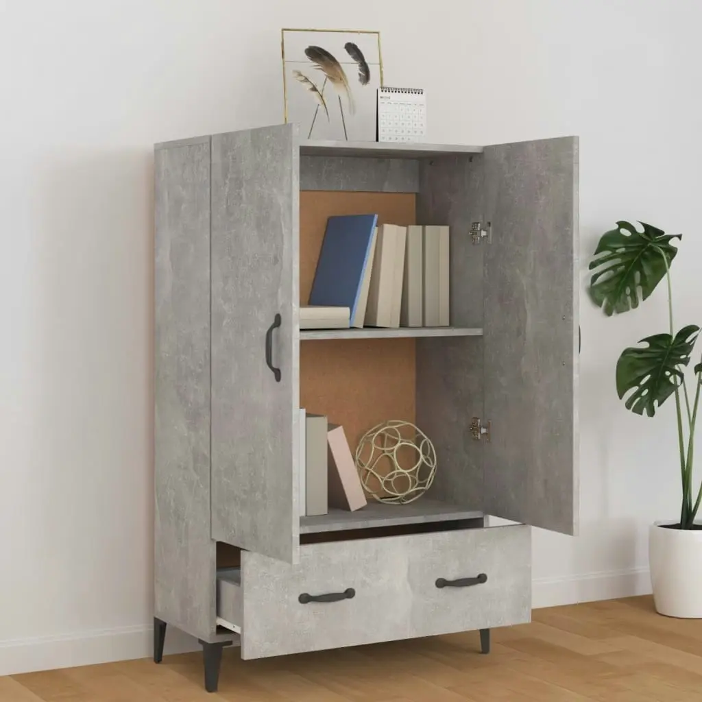 Highboard Concrete Grey 70x31x115 cm Engineered Wood 812541