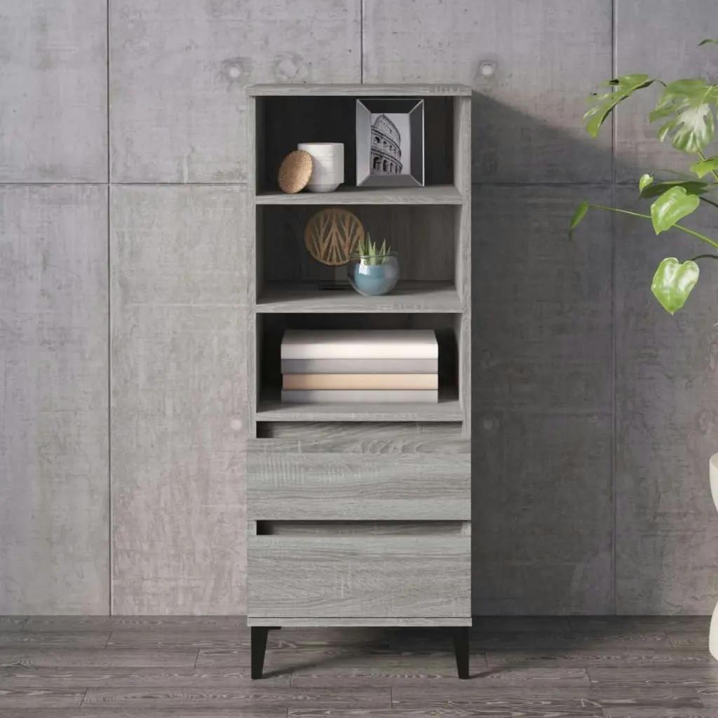 Highboard Grey Sonoma 40x36x110 cm Engineered Wood 821250