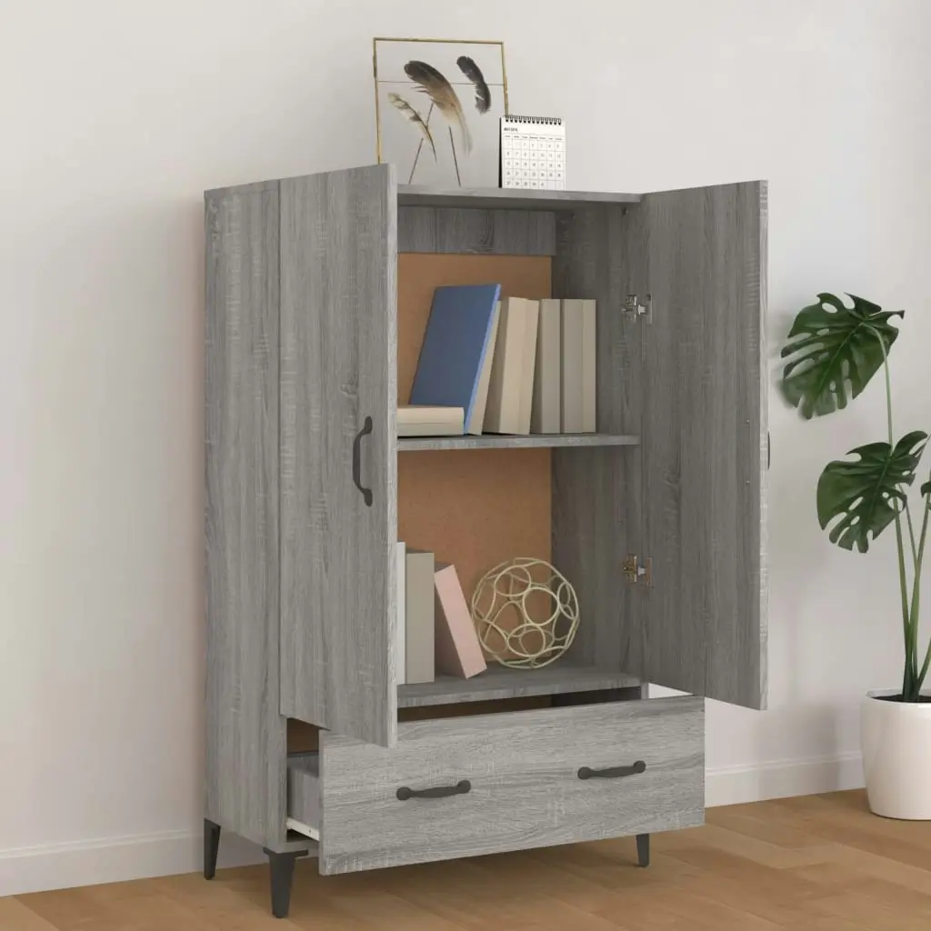 Highboard Grey Sonoma 70x31x115 cm Engineered Wood 817475