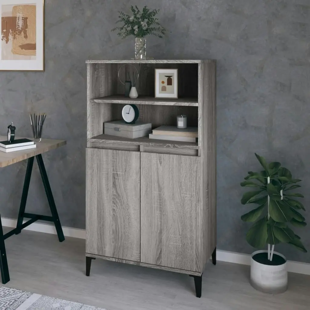 Highboard Grey Sonoma 60x36x110 cm Engineered Wood 821234