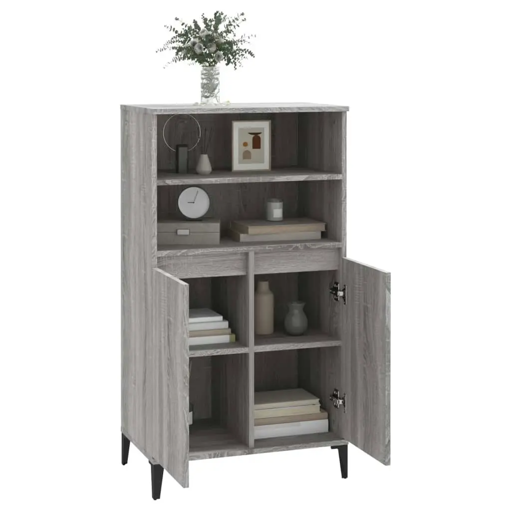 Highboard Grey Sonoma 60x36x110 cm Engineered Wood 821234