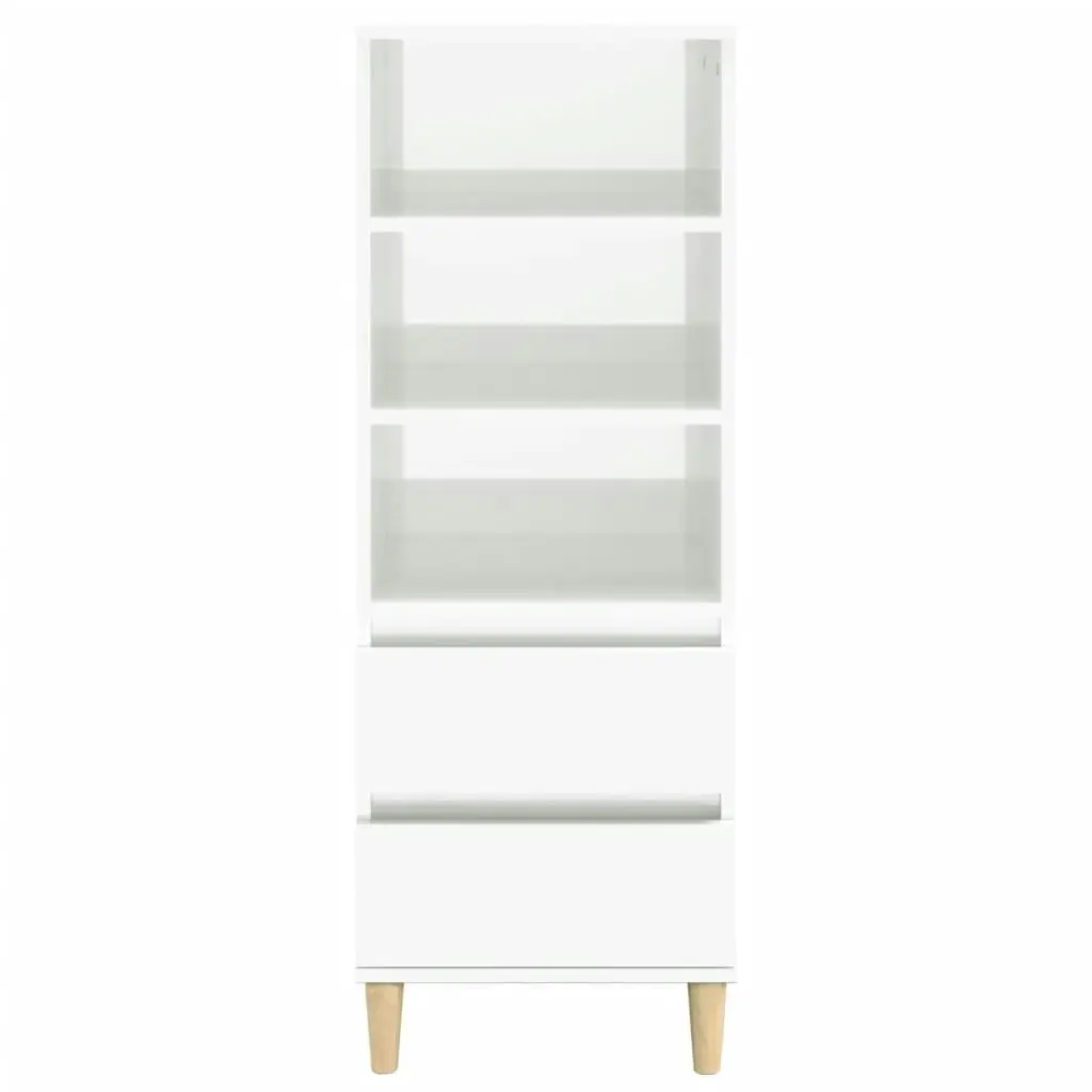 Highboard High Gloss White 40x36x110 cm Engineered Wood 821238