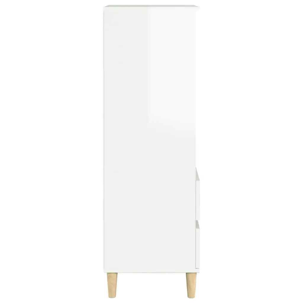 Highboard High Gloss White 40x36x110 cm Engineered Wood 821238